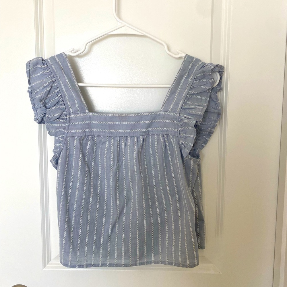 Madewell Striped Flutter-Sleeve Top, band new with tags, XS